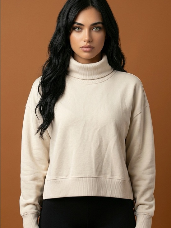 lululemon athletica Tops - Lululemon Women's stone Turtleneck sweatshirt - Classic Cozy Style size 8